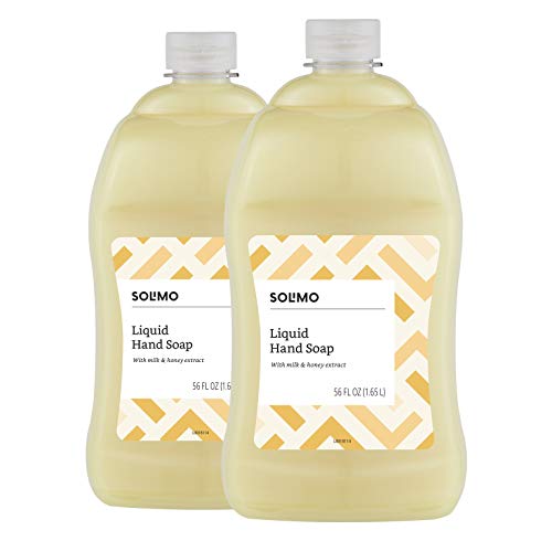 Product Cover Solimo Liquid Hand Soap Refill, Milk and Honey, 56 Fluid Ounce (Pack of 2)