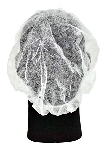 Product Cover Disposable Bouffant Caps Hair Net, Spun-Bonded Polypropylene, Non-Woven, Medical, Labs, Nurse, Tattoo, Food Service, Health, Hospital, White, sold by case (500 Pieces)