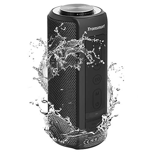Product Cover Waterproof Bluetooth Speakers, Tronsmart T6 Plus 40W Outdoor Speakers Bluetooth 5.0, IPX6 Portable Wireless Speakers with Tri-Bass Effects, 15-Hour Playtime with 6600mAh Power Bank, TWS, Built-in Mic