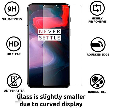 Product Cover JGDWORLD (Pack of 2) 2.5D Clear HD Tempered Glass Screen Protector For OnePlus 6 Full Screen Coverage (Except Edges) With Easy Installation Kit