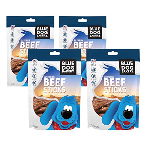 Product Cover Blue Dog Bakery Natural Dog Treats, Four Pack of Grain Free, USA Premium Beef and Chicken Sticks