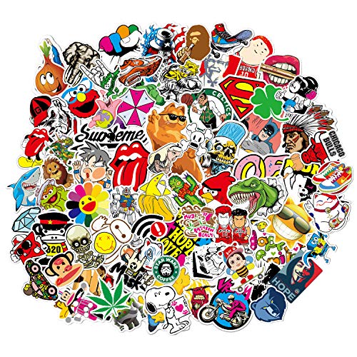 Product Cover Sticker 200 Pcs Vinyl Waterproof Stickers Laptop Luggage Stickers Skateboard Guitar Travel Case Graffiti Sticker Door Car Motorcycle Bicycle Stickers Teens Girls Boys (200 pcs)