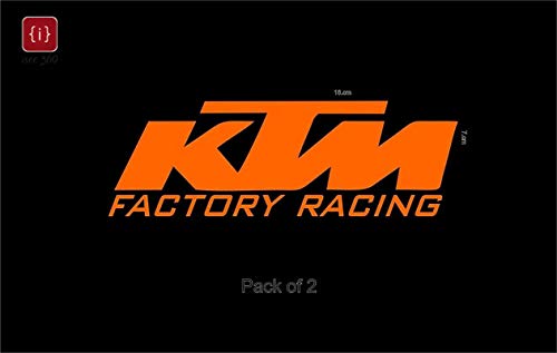 Product Cover ISEE 360® Factory Racing Bike Stickers for Duke KTM 390 200 250 Vinyl Orange Decals L x H 18.00 x 7.00 cm Pack of 2