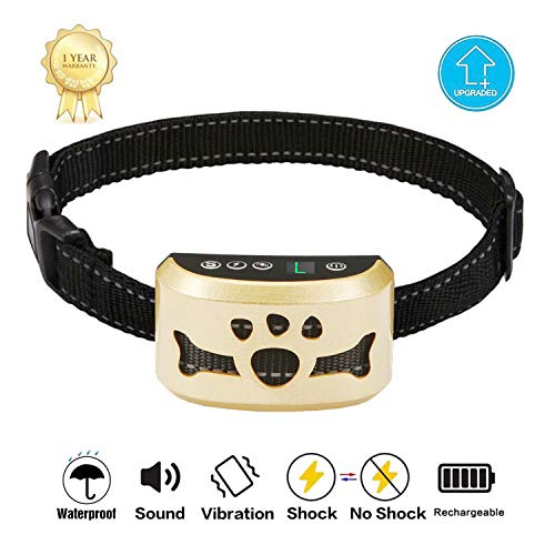Product Cover Dog Bark Collar -7 Adjustable Sensitivity and Intensity Levels-Dual Anti-Barking Modes Rechargeable/Rainproof/Reflective -No Barking Control Dog shock Collar for Small Medium Large Dogs