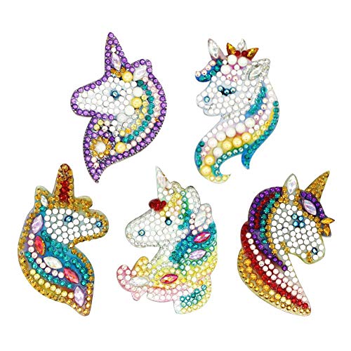 Product Cover DIY Diamond Painting Keychains, Special Shaped Horse Diamond Painting Ornaments Pendants, Small Diamond Art for Kids and Adult Beginners (5pcs)