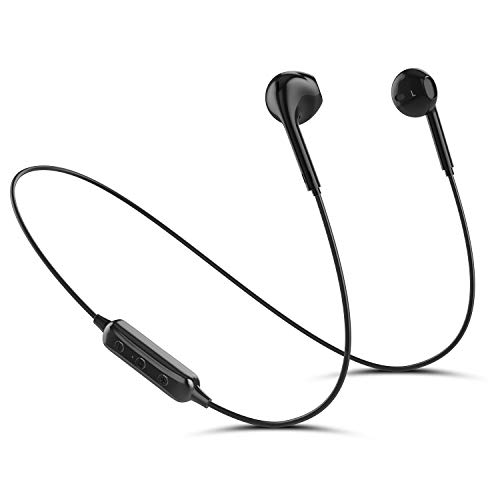 Product Cover Bluetooth Headset, Wireless Earbuds V4.1 Stereo Noise Canceling Sport Headphones Earpieces with Built in Mic Compatible Samsung Galaxy S9/S8/S7, iPhone X/8/8 Plus/7/7 Plus (Black Light)