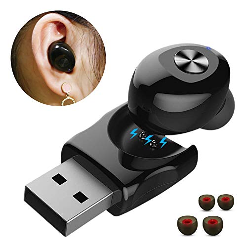 Product Cover Mini Bluetooth Earbud V5.0 Single Ear Invisible Bluetooth Headset in-Ear Wireless Earbuds Bluetooth Built-in Mic with Magnetic USB Charger for iPhone iPad Samsung Android Devices