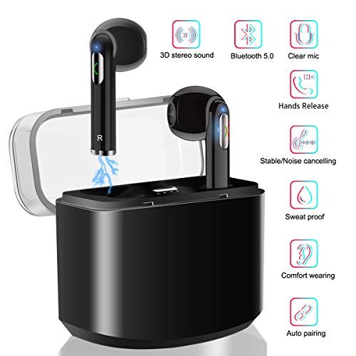 Product Cover Wireless Earbuds with Charging Case Bluetooth Headphones Wireless Sports Earbuds with Mic, Waterproof Earbuds Wireless Earphone Bluetooth Earbuds Stereo Compatible iOS Android for Smartphone