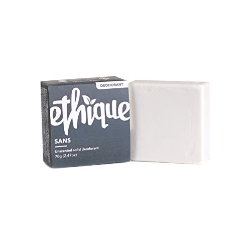 Product Cover Ethique Eco-Friendly Unscented Deodorant Bar, Sans - Vegan, Non-Toxic, Aluminum Free, Baking Soda Free, Unscented Sustainable Deodorant Bar for Men and Women, 100% Compostable and Waste Free, 2.47oz