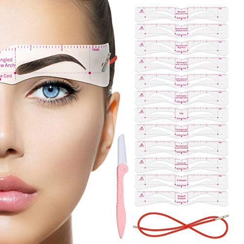 Product Cover Eyebrow Stencil，Eyebrow Shaper Kit，18 Styles Extremely Elaborate Reusable Eyebrow Template Stencils for A Range Of Face Shapes, 3 Minutes Makeup Tools For Eyebrows
