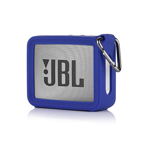 Product Cover TXEsign Travel Protective Silicone Stand Up Carrying Case Compatible with JBL GO 2 Portable Bluetooth Waterproof Speaker (Blue)