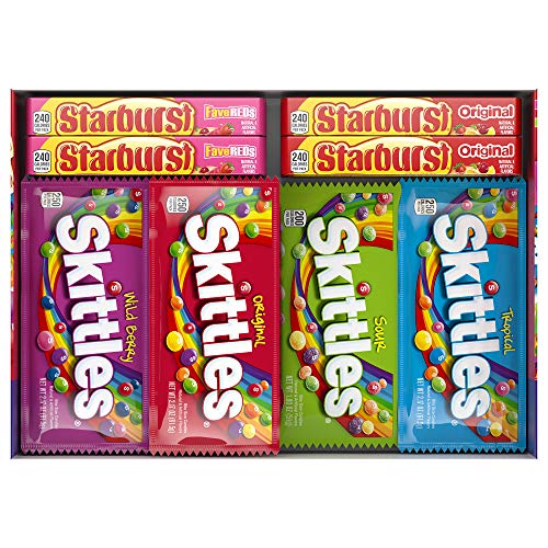 Product Cover SKITTLES & STARBURST Full Size Variety Mix, Great for Valentine's Day Candy Gifts, 62.79-Ounce  30-Count Box