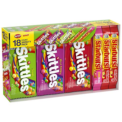 Product Cover SKITTLES & STARBURST Full Size Candy Variety Mix, Great For Easter Gift Baskets, 37.05-Ounce 18-Count Box