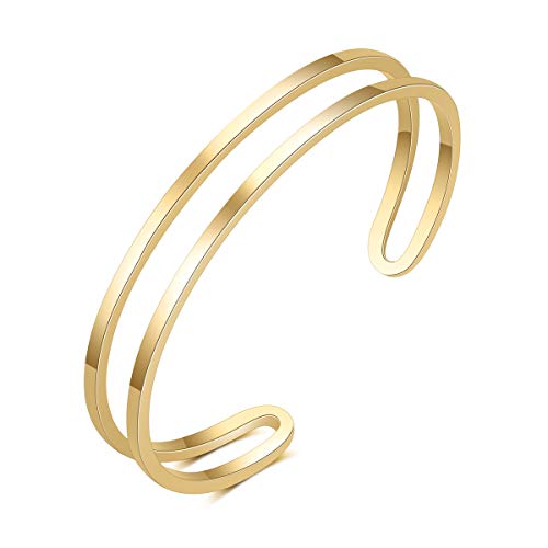 Product Cover Strpan89 Hand Forged Copper Bracelet Plain Copper Accessory for Any Occasion Paired with Clothes (White2) (Yellow1)