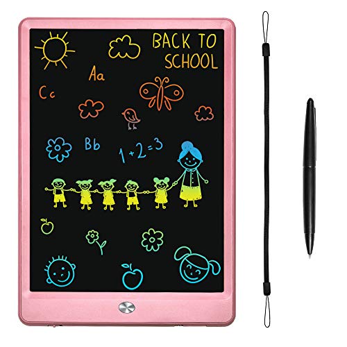 Product Cover KURATU LCD Writing Tablets for Kids 10 inch Colorful Screen Electronic Drawing Pads Writing Board & Drawing Tablet Doodle Board Writing Tablets (Pink)