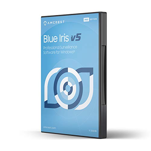 Product Cover Amcrest Blue Iris Professional Version 5 - Supports Many IP Camera Brands Including Amcrest, Zone Motion Detection, H.265 Compression Recording, E-Mail and SMS Text Messaging Alerts!(BLUEIRISCD-V5)