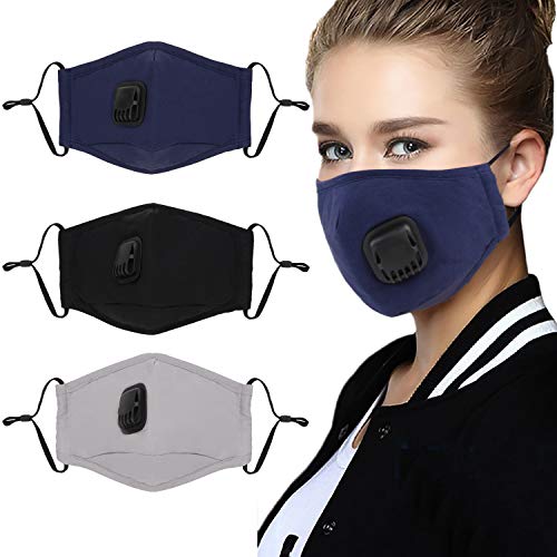 Product Cover Mouth Masks,Kapmore 3PCS Anti Dust Pollution Mask Breathable Washable Fashion Cotton PM2.5 Dust Mask Mouth Mask with Adjustable Straps for Adults