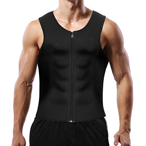 Product Cover Eocean Waist Trainer Vest for Men, Hot Neoprene Corset Body Shaper with Zipper, Sauna Tank Top Workout Shirt for Weight Loss