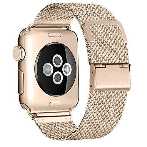 Product Cover BMBEAR Compatible with Watch Band 42mm 44m Stainless Steel Replacement Band for Watch Series 4 Series 3 Series 2 Series 1 Retro Gold