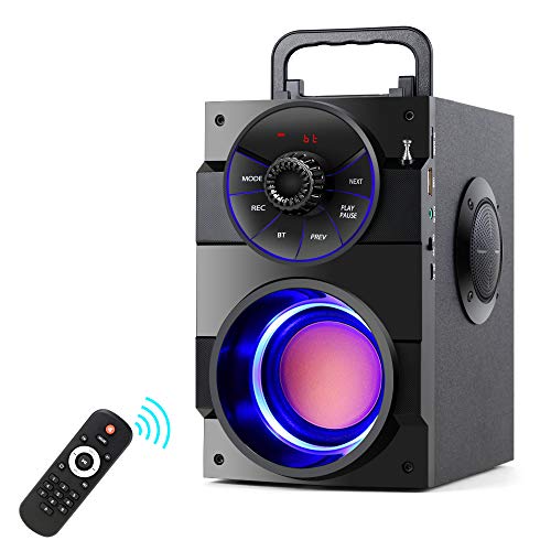 Product Cover TAMPROAD Portable Bluetooth Speakers with Subwoofer Rich Bass Wireless Outdoor/Indoor Party Speakers MP3 Player Powerful Speaker Support Remote Control FM Radio for Phone Computer PC Home TV