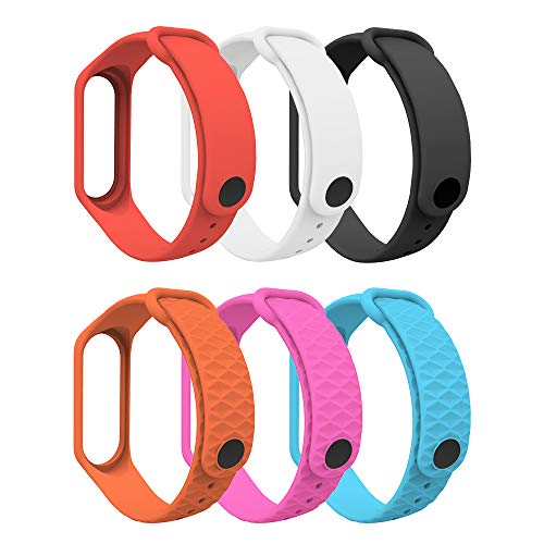 Product Cover MoKo Band Compatible with Xiaomi Mi Band 3/Mi Band 4, 6 PCS Replacement Soft Sport Wristband Strap Bracelet Fit Xiaomi Mi Band 3/Mi Band 4 Smart Watch - Multi Color B