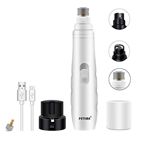 Product Cover Peteme Dog Nail Grinder Pet Electric Paw Trimmer Clipper Small Medium Large Dogs Cats Portable & Rechargeable Gentle Painless Paws Grooming Trimming Shaping Smoothing