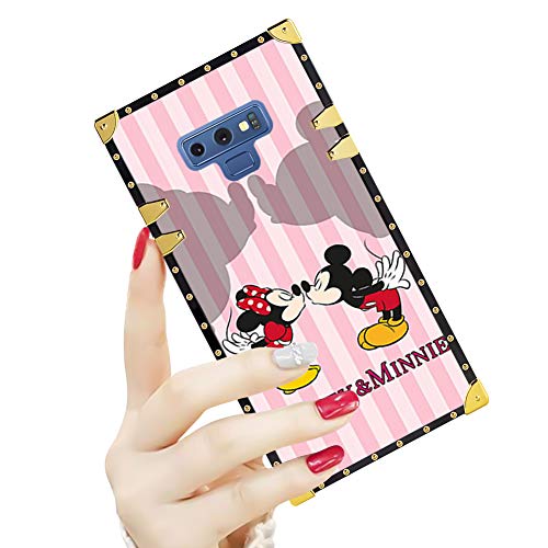 Product Cover DISNEY COLLECTION Luxury Square Case for Samsung Note 9 Minnie and Mickey Kiss Pattern Design Flexible Reinforced Metal Decoration Corners Shockproof Slim Cover