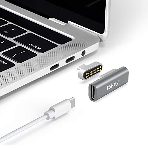Product Cover Magnetic USB C Adapter 20Pins Type C Connector, Support USB PD 100W Quick Charge, 10Gbp/s Data Transfer and 4K@60 Hz Video Output Compatible with MacBook Pro/Air and More Type C Devices (Grey)