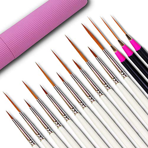 Product Cover 15 Pcs Paintbrushes, Detail Fine Miniature Paint Brushes Mini Tiny Micro Paintbrush Painting Set | Extra Fine Point Tip | for Figurine Fabric Citadel Face Acrylic Watercolor Oil by Afantti