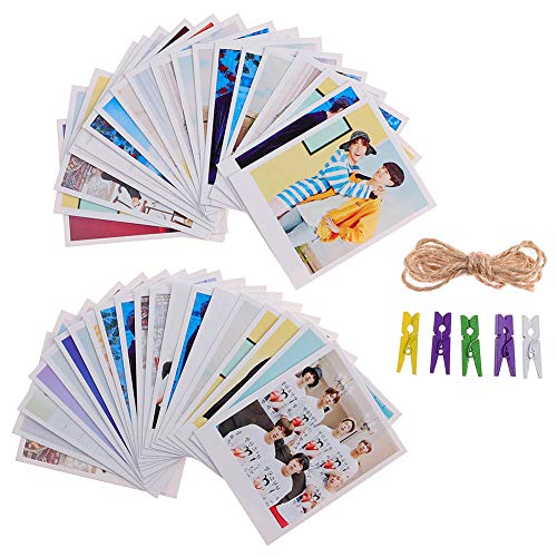 Product Cover Nuofeng - Kpop BTS Card 'MAP of The Soul : Persona' Photo Lomo Cards Paper Sticker Postcard with Clip and Hemp Rope Set Gift for A.R.M.Y 40pcs