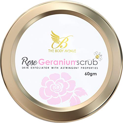 Product Cover The Body Avenue Rose Geranium Scrub for Exfoliation, Pore tightening, Brighten Complexion - 60gm