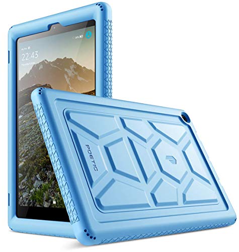 Product Cover Poetic All-New Fire HD 10 Tablet Case (7th Gen 2017 and 9th Gen 2019 Release), Heavy Duty Kids Friendly Silicone Protective Cover, TurtleSkin Series, for Amazon Fire HD 10.1 Inch Tablet, Blue