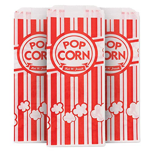 Product Cover 1 Oz Popcorn Bag, Red and White Disposable Carnival Popcorn Bags, 500 Count