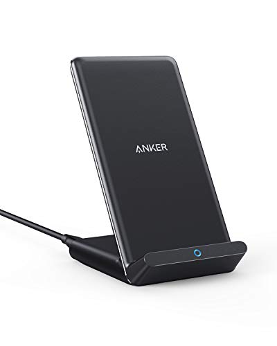 Product Cover Anker Wireless Charger, 10W Max PowerWave Stand Upgraded, Qi-Certified, 7.5W for iPhone 11, 11 Pro, 11 Pro Max, XR, Xs Max, XS, X, 8, 8 Plus, 10W for Galaxy S10 S9 S8, Note 10 Note 9 (No AC Adapter)