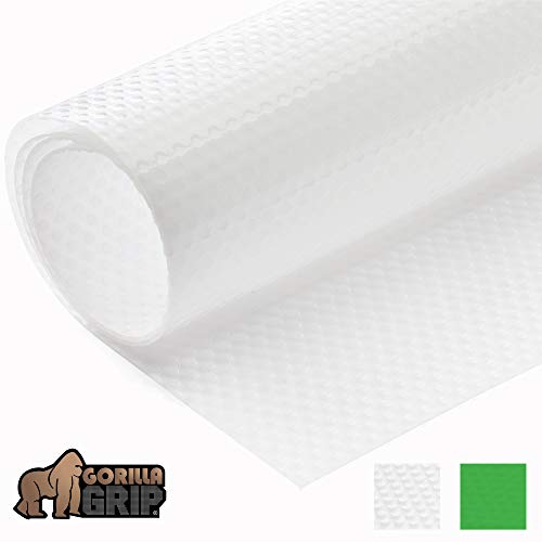 Product Cover Gorilla Grip Premium Antibacterial Refrigerator Shelf Liner, Non Adhesive Roll, 59 Inch x 17.7 Inches, Durable Fridge Liner Mat, Kitchen Fridge Mat Pad for Fruit and Vegetable Drawers, Fridges, Clear