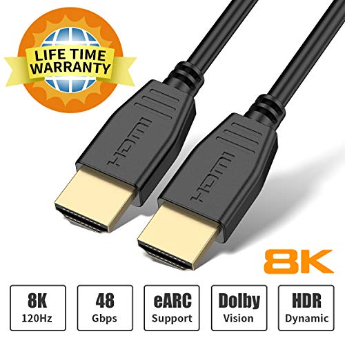 Product Cover 8K HDMI Cable 3ft, BIFALE HDMI Cable 2.1 Support 8K@120Hz,4K@120Hz, Ultra-high Speed 48Gbps, Dynamic HDR, Dolby Vision, eARC Compatible with Apple TV, Nintendo Switch, Roku, Xbox, PS4, Projector-1M