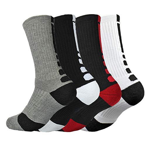 Product Cover 4Pack Men's Basketball Sock Cushion Athletic Long Sports Outdoor Socks Compression Sock