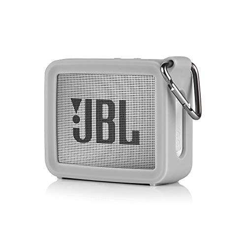 Product Cover TXEsign Travel Protective Silicone Stand Up Carrying Case Compatible with JBL GO 2 Portable Bluetooth Waterproof Speaker (Grey)