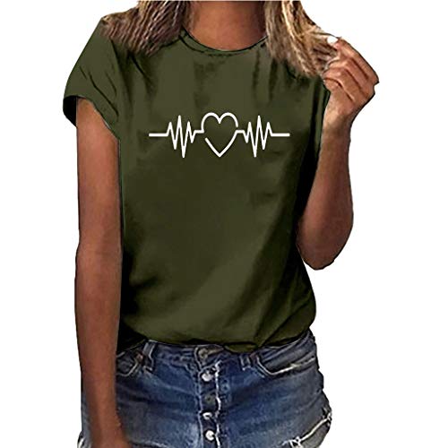 Product Cover Short Sleeve T Shirt for Women Girls Plus Size Print Shirt Blouse Tops