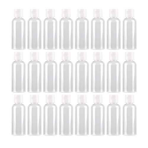 Product Cover GreatBBA 2 Ounce/60ml Plastic Empty Bottles with Flip Cap, Refillable Cosmetic Bottles, Air Flight Travel Bottles for Shampoo, Liquid Body Soap, Toner, Lotion, Cream - Clear - BPA-free - Set of 24