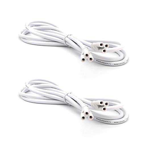Product Cover T5 T8 Extension Cords, 9ft Connector Cord, 3-Prong Extended Power Cable for Integrated LED Tube Light, Single LED Shop Garage Light Fixture, Under Cabinet Lights (Pack of 2)