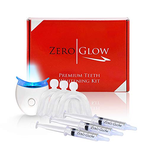Product Cover Zero Glow Teeth Whitening Kit Carbamide Peroxide Syringes, LED Light, Custom Moldable Trays