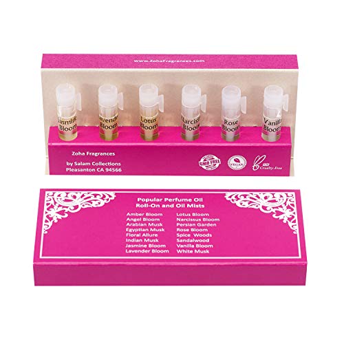 Product Cover Perfume Oil Sampler - 12 Perfume Samples (1ml Vials with applicator) Essential Oils and Clean Beauty Hypoallergenic Vegan Perfumes for Women and Men by Zoha Fragrances