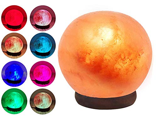 Product Cover ESOW Himalayan Salt Lamp Multi Color Changing, 3 Watts LED Bulb & Wood Base, Small Size About 3.3