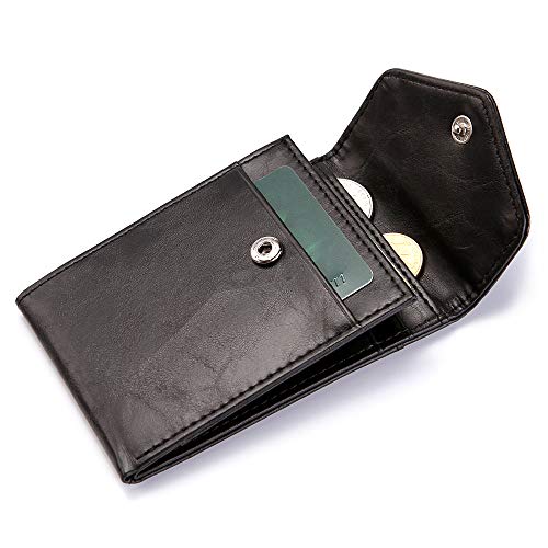 Product Cover MR. YLLS Slim Thin Minimalist Front Pocket RFID Blocking Leather Wallet for Men & Women Money Cash Credit Card Holder (Black Buckle)