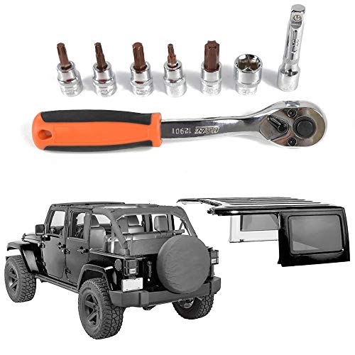 Product Cover JeCar Socket Wrench Kit Hardtop and Door Removal Torx Set for 1997-2019 Jeep Wrangler TJ JK JL and Unlimited Sport Sahara Rubicon X