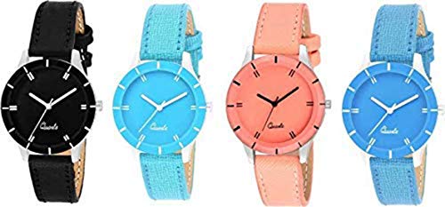Product Cover Acnos 4 Stylist Analog Watches Combo Set for Women Pack of-4(605-blk-sb-org-blu)