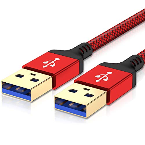 Product Cover USB A to USB A 3.0 Cable 2pack(3.3ft+6.6ft),AkoaDa USB A Male to A Male Cable Double End USB Cord Compatible with Data Transfer Hard Drive Enclosures,Cameras,DVD Player,Laptop Cooler and More(Red)