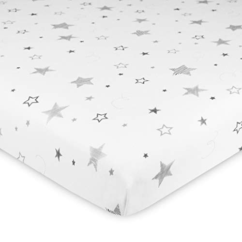 Product Cover TL Care 100% Natural Cotton Value Jersey Knit Fitted Cradle Sheet, Super Stars, Soft Breathable, for Boys & Girls