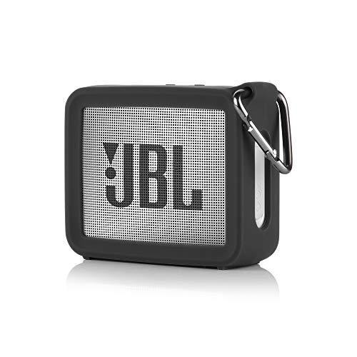 Product Cover TXEsign Travel Protective Silicone Stand Up Carrying Case Compatible with JBL GO 2 Portable Bluetooth Waterproof Speaker (Black)